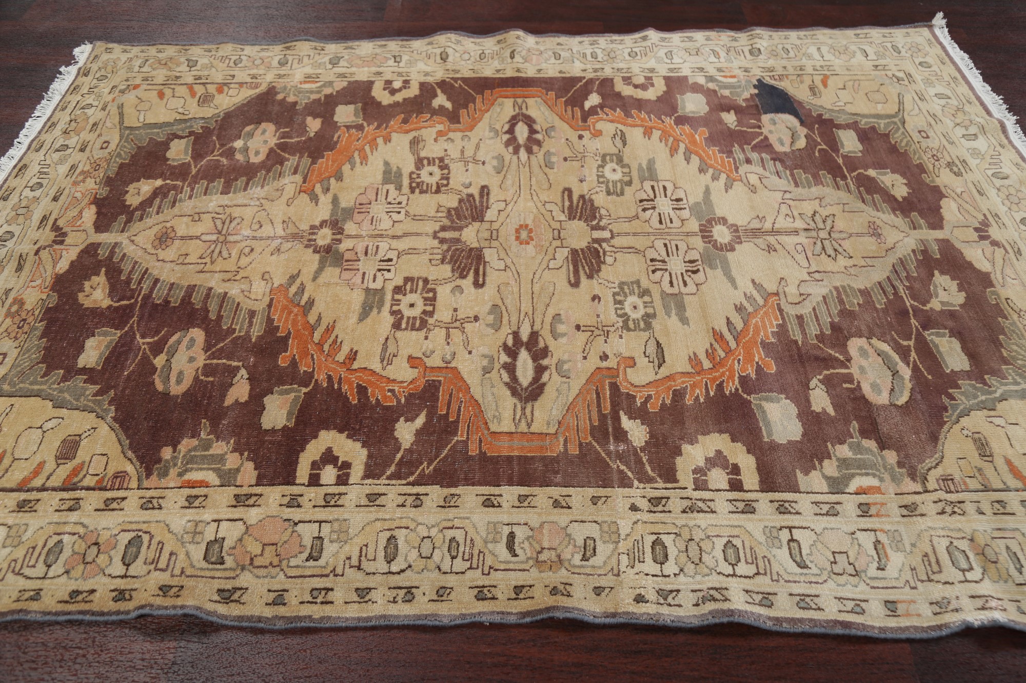 Antique Look Vegetable Dye Oriental Oushak Egyptian Area Rug 5x8