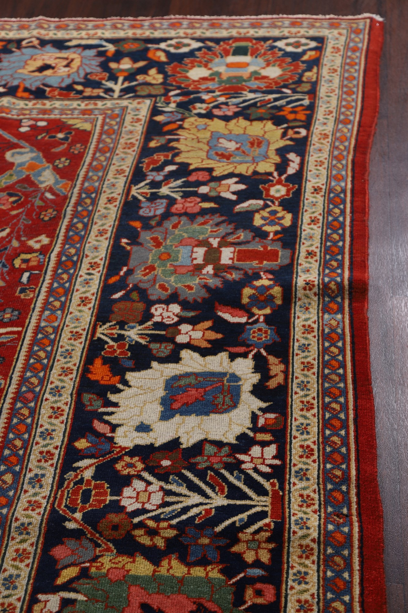 Pre1900 Antique Museum Vegetable Dye Sultanabad Ziegler Large Area Rug