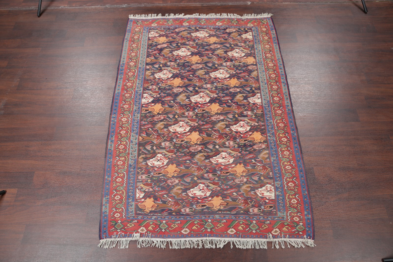 Wool Traditional Navy Blue Senneh Oriental Area Rug 5x7 ...