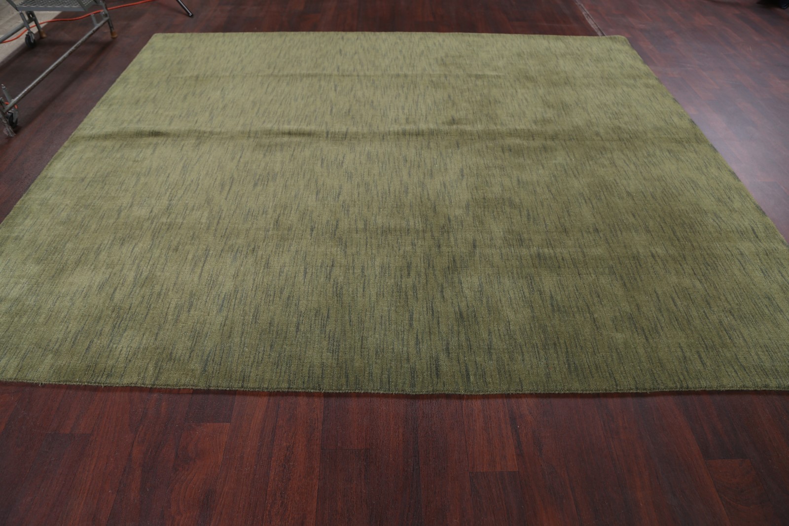 Contemporary Solid Green Modern HandKnotted Gabbeh Indian Oriental Area