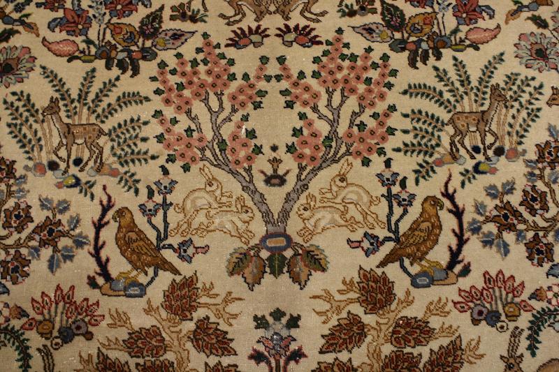 ANTIQUE ANIMAL DESIGN 11X15 TABRIZ PERSIAN ORIENTAL RUG WOOL CARPET