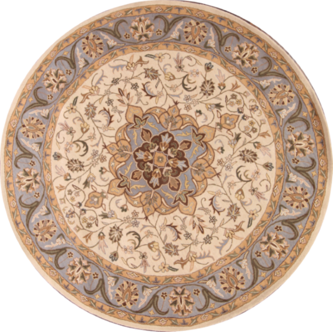 100 Wool Classic Fl Ivory Round 10x10 Oushak Persian Style 100 Wool Classic Fl Ivory Round 10x10 Oushak Persian Style Oriental Rug New
