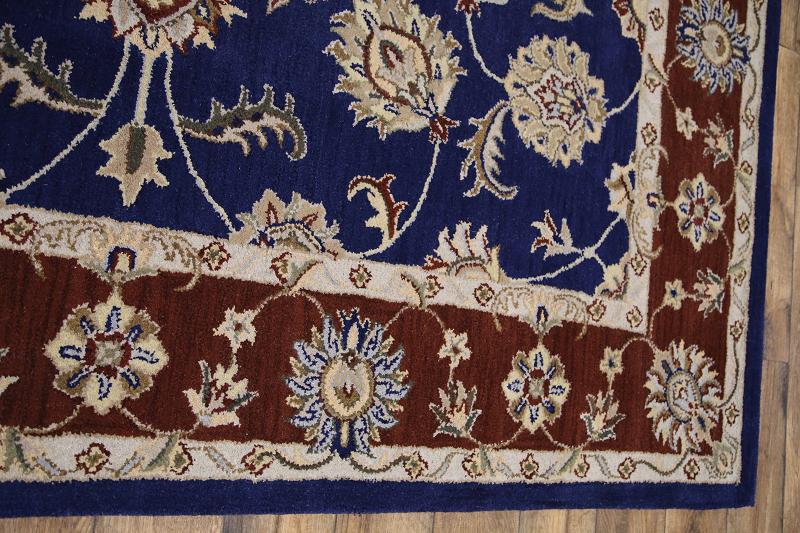 Wool Classic Floral Royal Blue Square 10x10 Oushak Agra ...