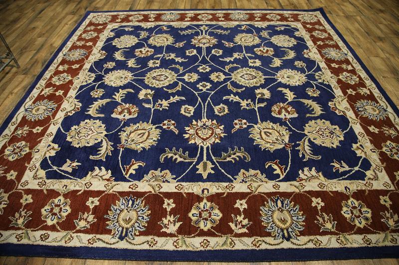 Wool Classic Floral Royal Blue Square 10x10 Oushak Agra Indian Oriental Area Rug 680017737474 eBay