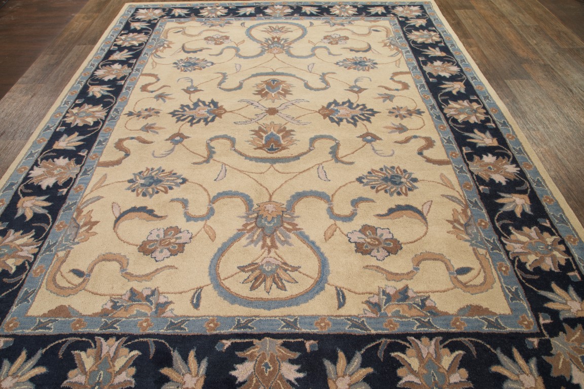 Hand Tufted Classic Fl Ivory 9x12 Oushak Agra Oriental Area Rug Hand Tufted Classic Fl Ivory 9x12 Oushak Agra Oriental Area Rug Wool Carpet
