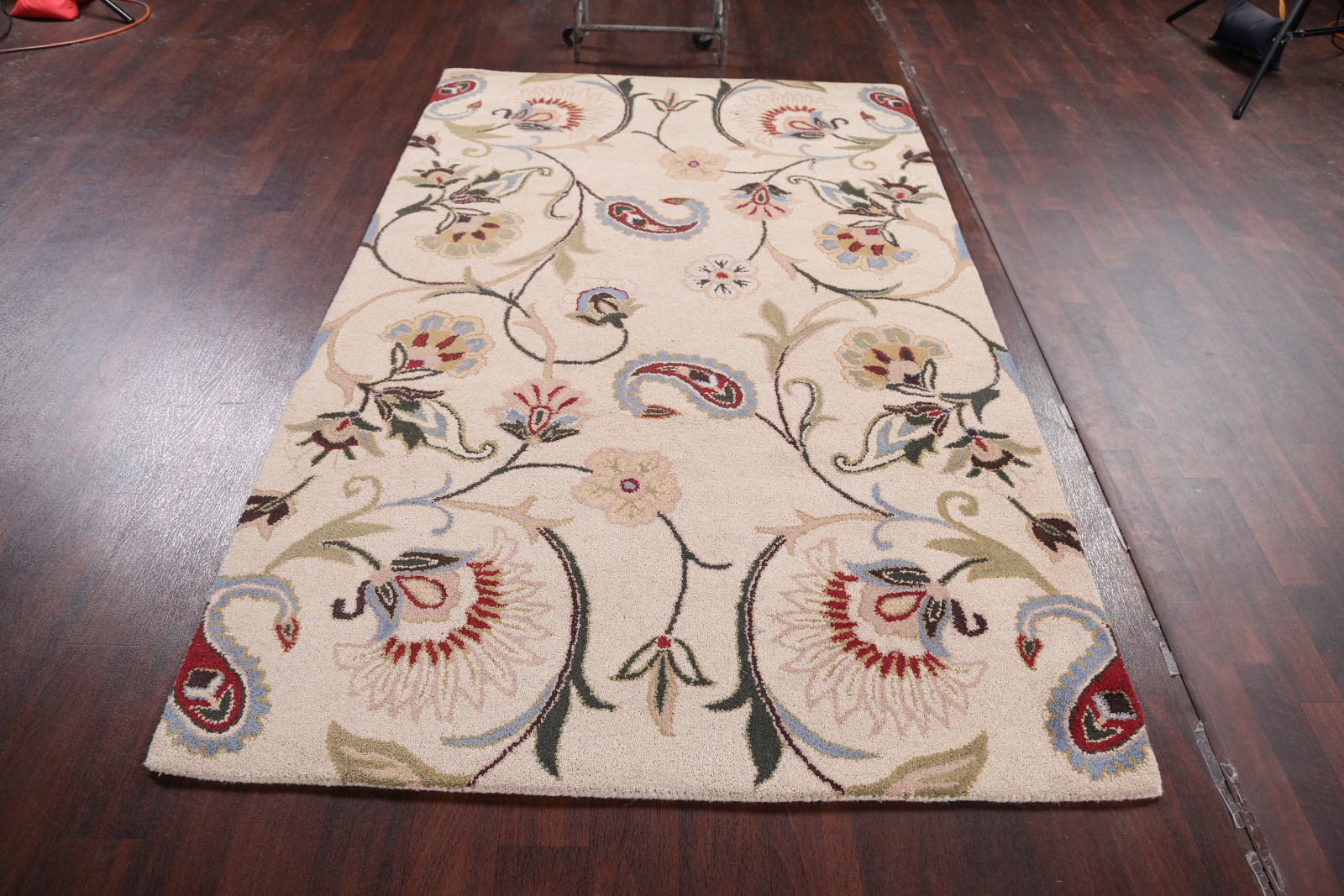 HandTufted Floral Paisley Ivory Oushak Indoor Indian Oriental Area Rug