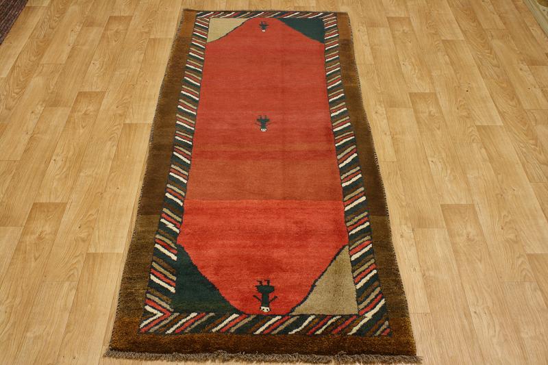 THICK PILE RUNNER 4X10 GABBEH PERSIAN ORIENTAL AREA RUG WOLL CARPET