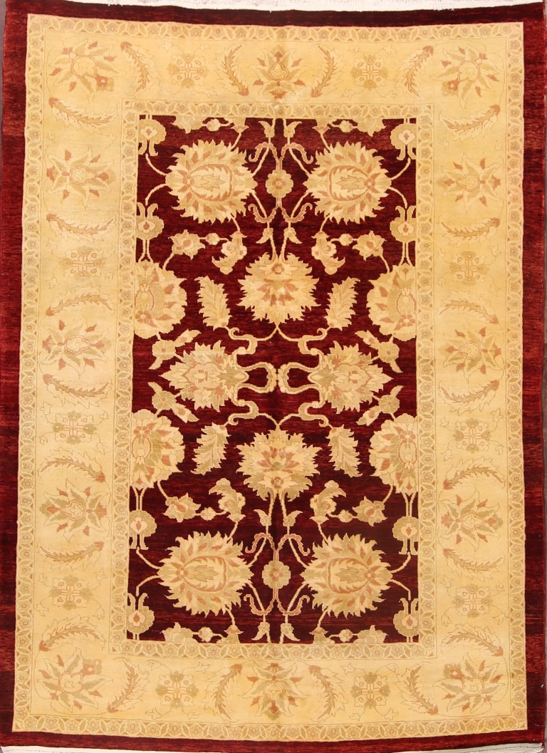Breathtaking Floral Burgundy/Gold Sarough Oriental Area Rug Hand