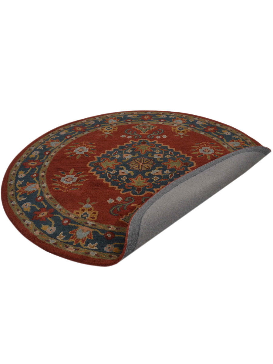 100 Wool Geometric Hand Tufted Round 8x8 Khotan Agra Oriental Area Rug