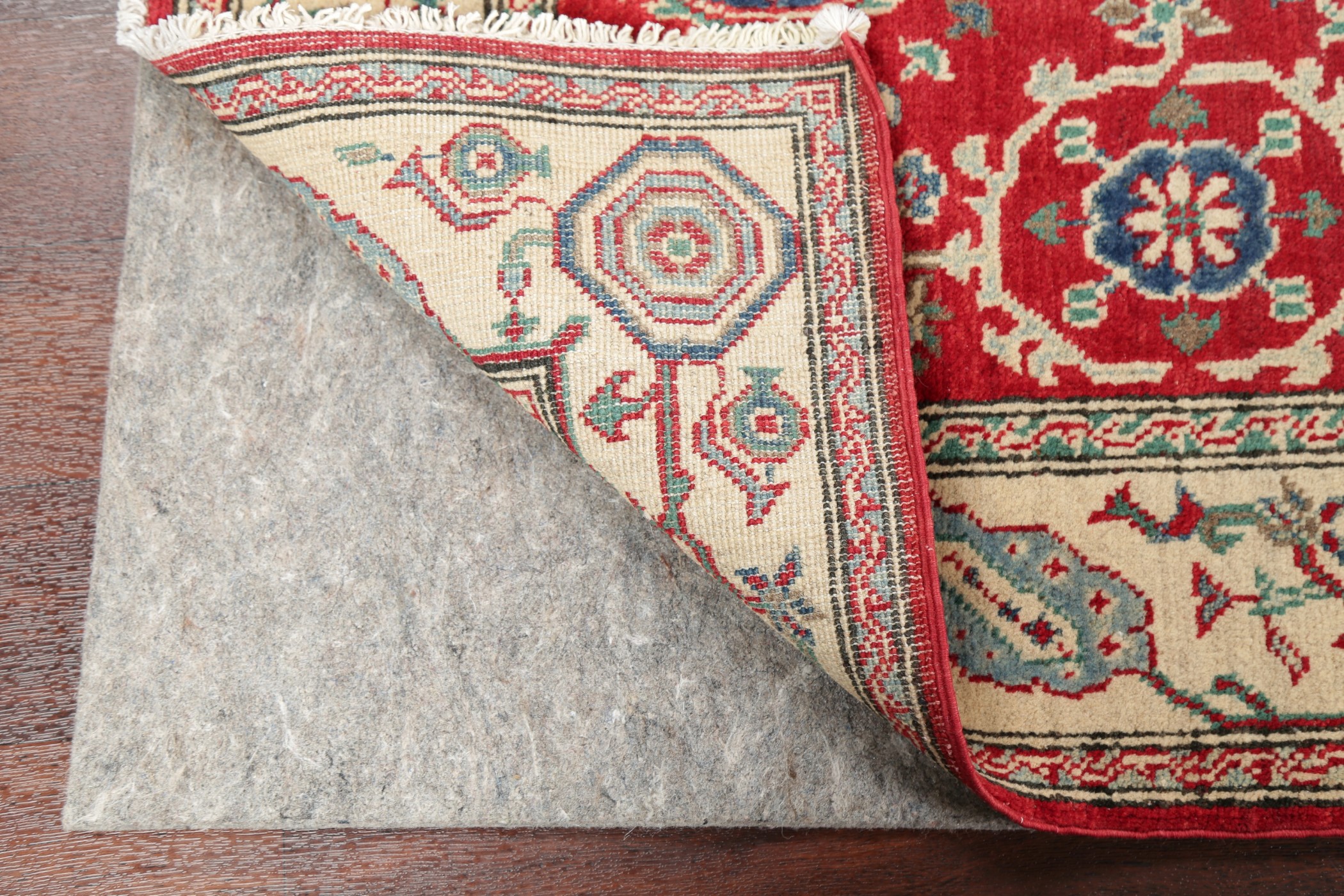 Geometric RED Super Kazak Pakistan Area Rug Handmade Oriental Carpet