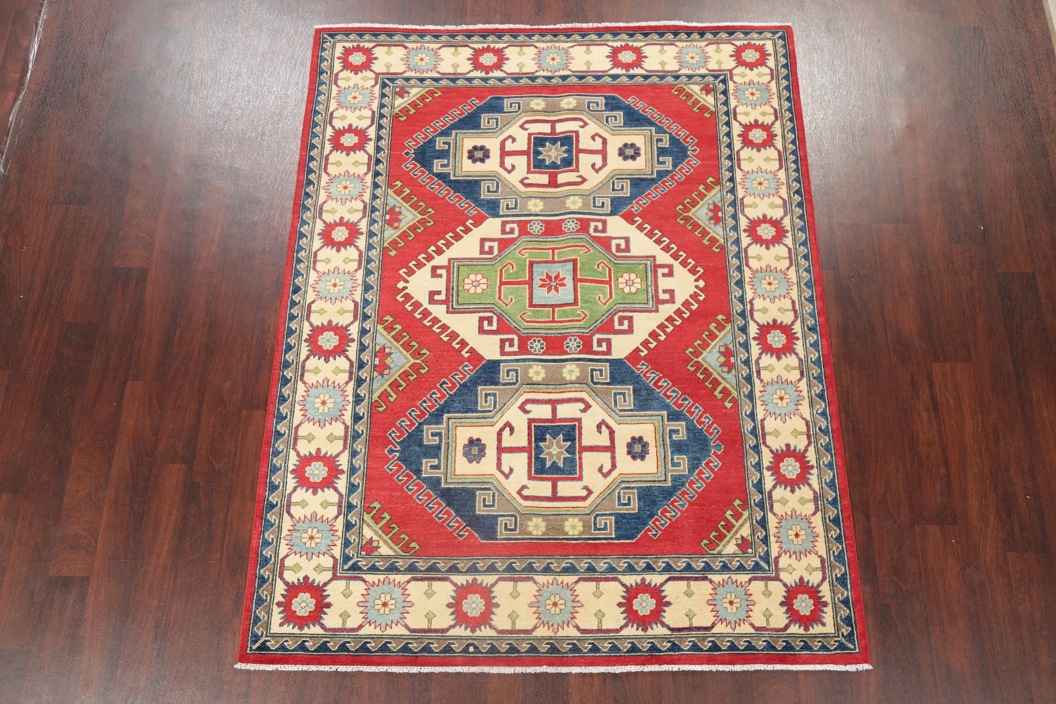 South-western Super Kazak Oriental Area Rug Geometric ...
