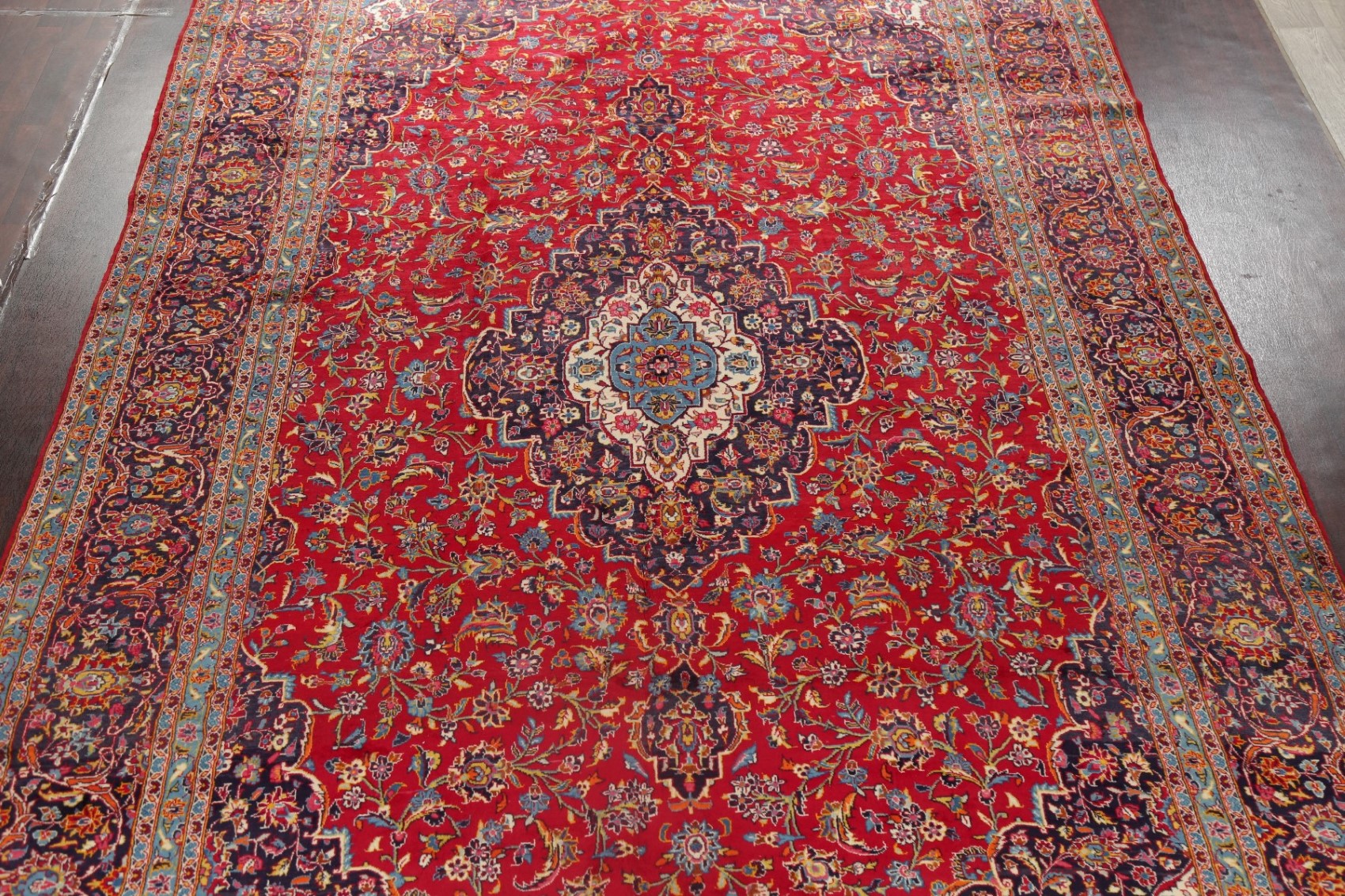 ANTIQUE Excellent Traditional Floral LARGE RED Area Rug Hand-Knotted