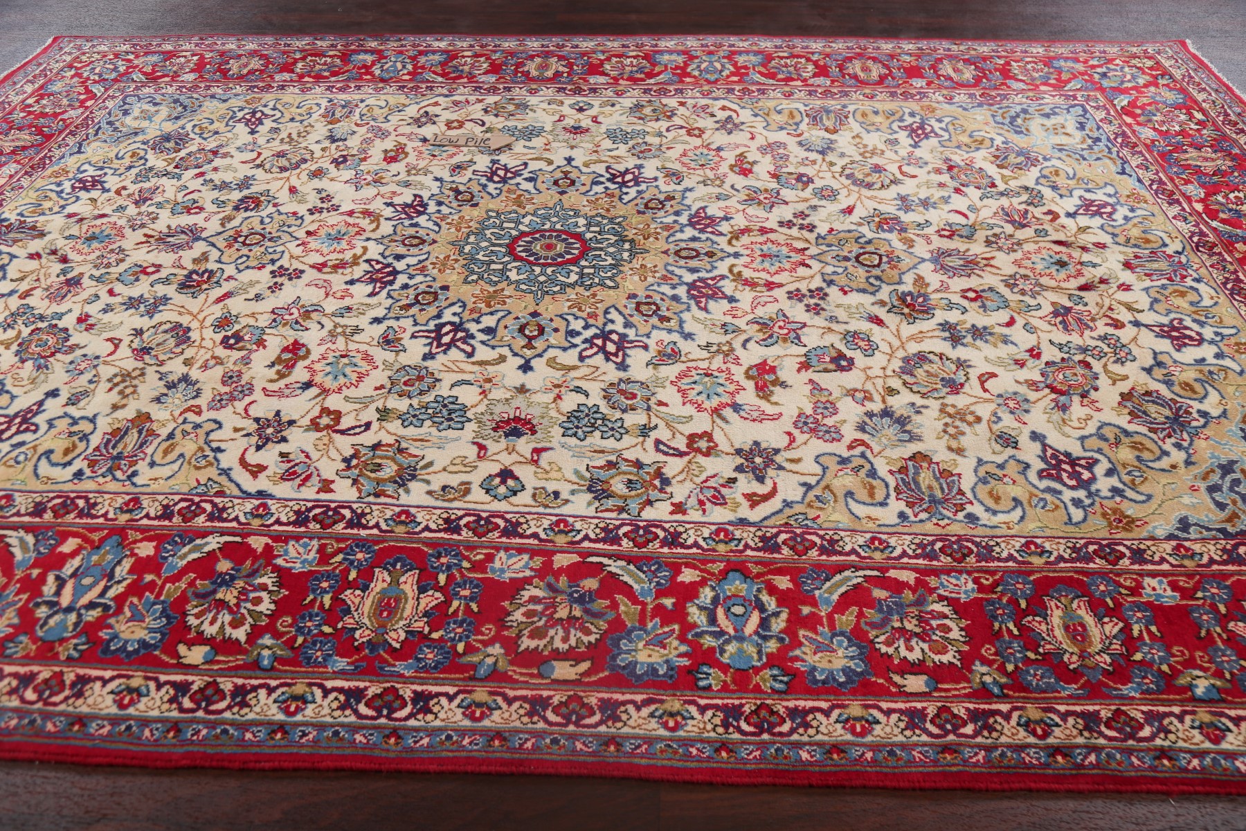 Vintage Floral IVORY/RED Najafabad Area Rug Hand-made Oriental Wool