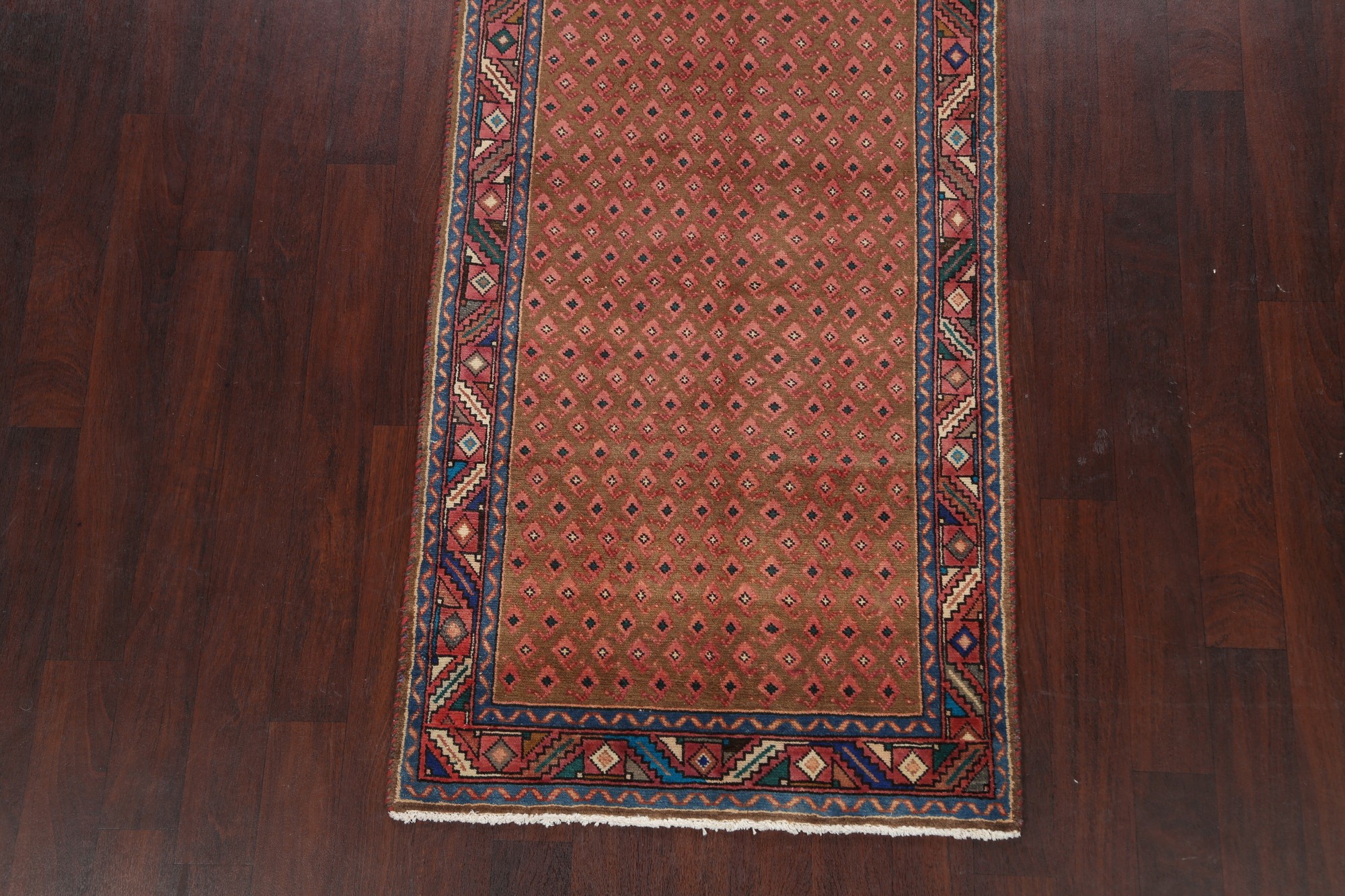Vintage Paisley Hamedan Handknotted Runner Rug Hallway Oriental 3'x10