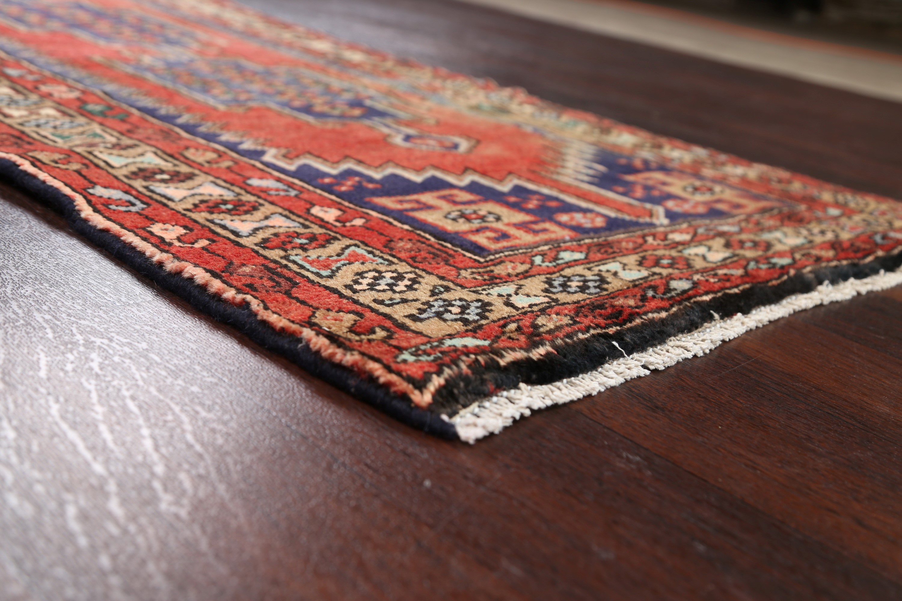 3x5 Vintage Tribal Hamedan Area Rug Handknotted Geometric Oriental