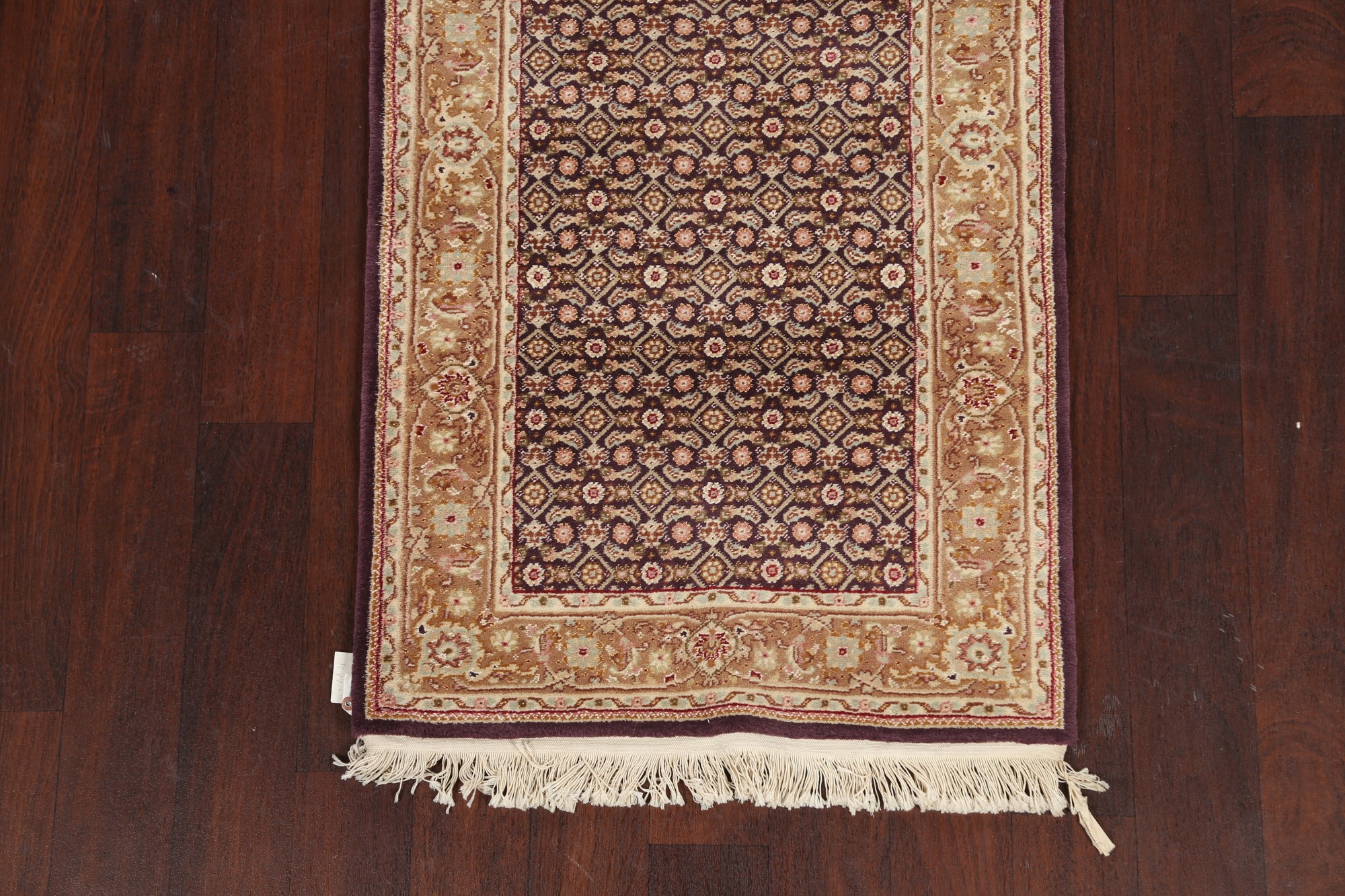 Wool/ Silk Tebriz Geometric Chinese Runner Rug Handknotted Hallway