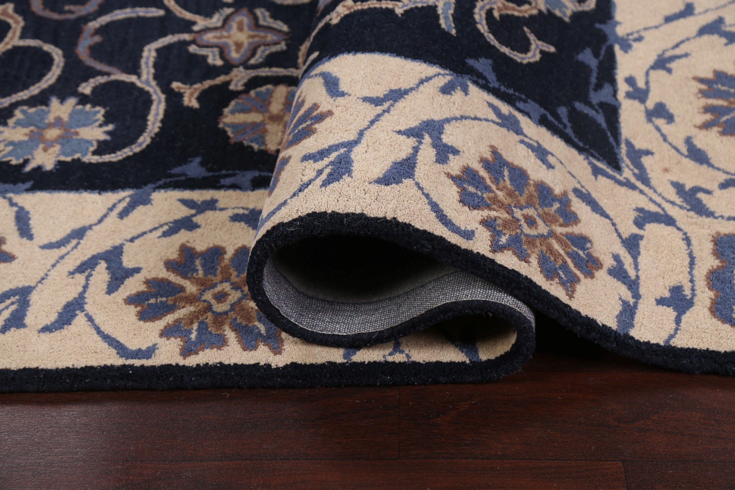 Traditional Floral Oriental Area Rug HandTufted Wool 6x9 New Navy Blue