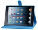  Flip Case for iPad Mini (Blue) Grid Pattern Faux 