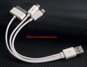 20 cm 1 to 3 Charge Cord for Apple Products (White