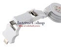 Three-in-One Stretchable USB2.0 Data Charging Cabl