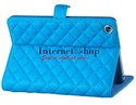  Flip Case for iPad Mini (Blue) Grid Pattern Faux 