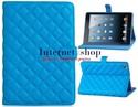  Flip Case for iPad Mini (Blue) Grid Pattern Faux 