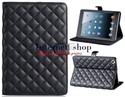 Plastic Flip Case iPad Mini Grid Pattern Faux Leat