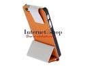 Plastic & PU Leather Flip Case for iPhone 5 (Brown