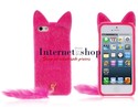 Plush & TPU Rubber Cat Protective Case for iPhone 