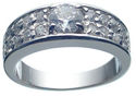 Rhodium Plated CZ Wedding Ring 