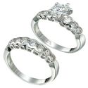 Rhodium Plated Brilliant CZ Bridal Ring Set