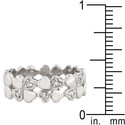 Lucky Clover Hearts Ring White Gold Rhodium Bonded