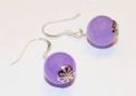 STERLING SILVER 10MM ROUND LAVANDER JADE EARRINGS