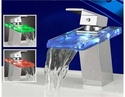 3-Color LED Single Handle Waterfall Faucet Tap (Si