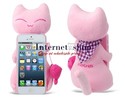 3D Plush Cat Design Plastic Case for iPhone 5 (Pin