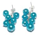 Blue Seashell Pearl Earrings 