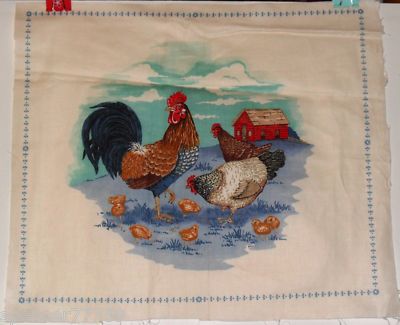 spencer77759 : Rooster-Hen-Chicks ~ Quilt Block~Panel~Wall Hanging