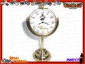 SPHERICAL BRASS DESK CLOCK ON STAND ROYAL ENFIELD 