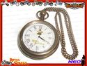 ENFIELD  BRASS POCKET WATCH WITH CHAIN ANTIQUE FIN