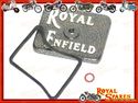 ALLOY TAPPET COVER RAISED SILVER ROYAL ENFIELD LOG