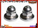 2 CHROMED M8 DOMED NUTS T-COVER/FILTER #144392 #14