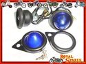 COMPLETE BLUE PILOT LAMP ASSLY 12v BLACK RIM #1443