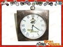 ROYAL ENFIELD ANTIQUE BRASS DESK CLOCK IN CHROME F