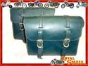 BRAND NEW PAIR OF GREEN LEATHER SADDLE BAGS FOR RE