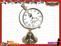 ENFIELD BRASS GLOBE SHAPED DESK CLOCK+CANNON CROWN