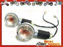 NEW (4) CHROMED SIDE INDICATOR CLEAR LENS - AMBER 