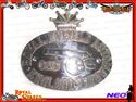 RARE BRITISH MILITARY BRASS REAR MUDGUARD BADGE CH