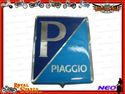 PIAGGIO STICK ON LOGO LEG SHIELD BADGE SILVER/BLUE