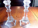Tiffany & Co. Clear Crystal Plymouth Candlesticks 