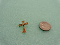  14K Solid Gold Cross With Diamond Heart Pendant C